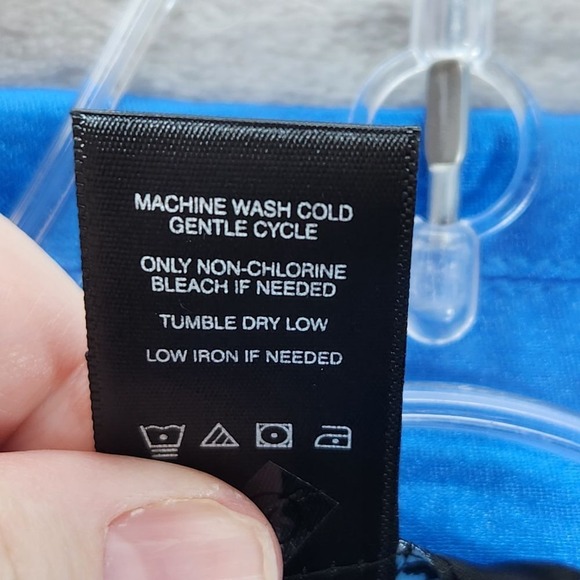 Ali Miles Shimmer Blue Collared‎ Button Front Jacket Career Work Office 2X Plus - Picture 6 of 10